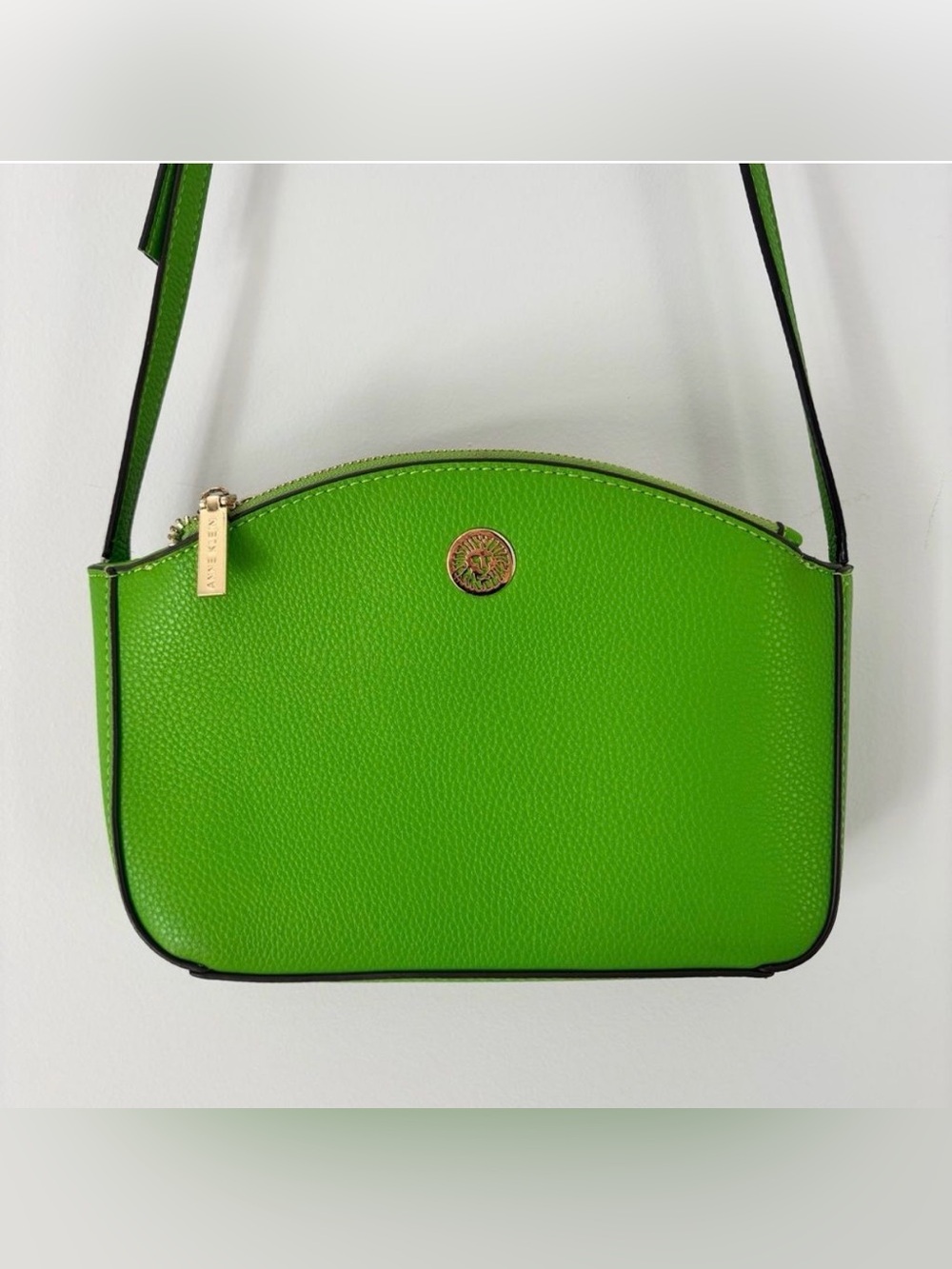 Anne Klein Bright Lime 🍋‍🟩 Green Pebbled Leather Crossbody
